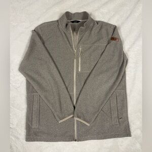 Huk Performance Fishing Men's light Beige long sleeve Zip-Up jacket, large